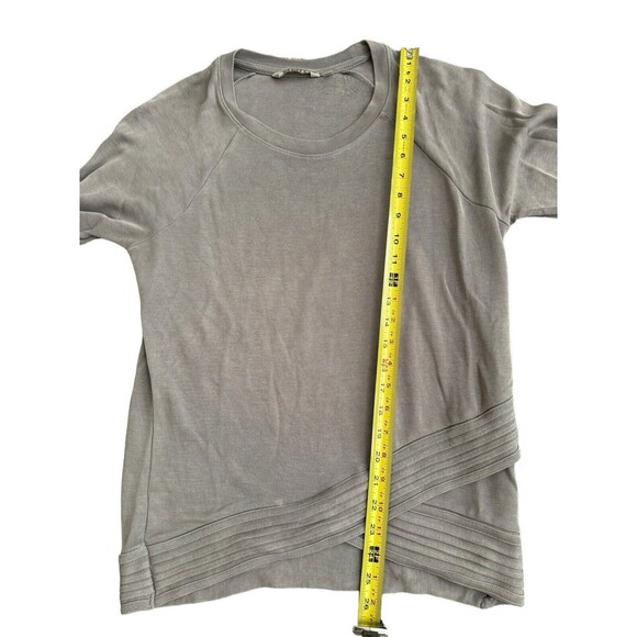 Athleta Serenity‎ Pullover Women's Small Gray Criss Cross Sweatshirt Top - Picture 4 of 6